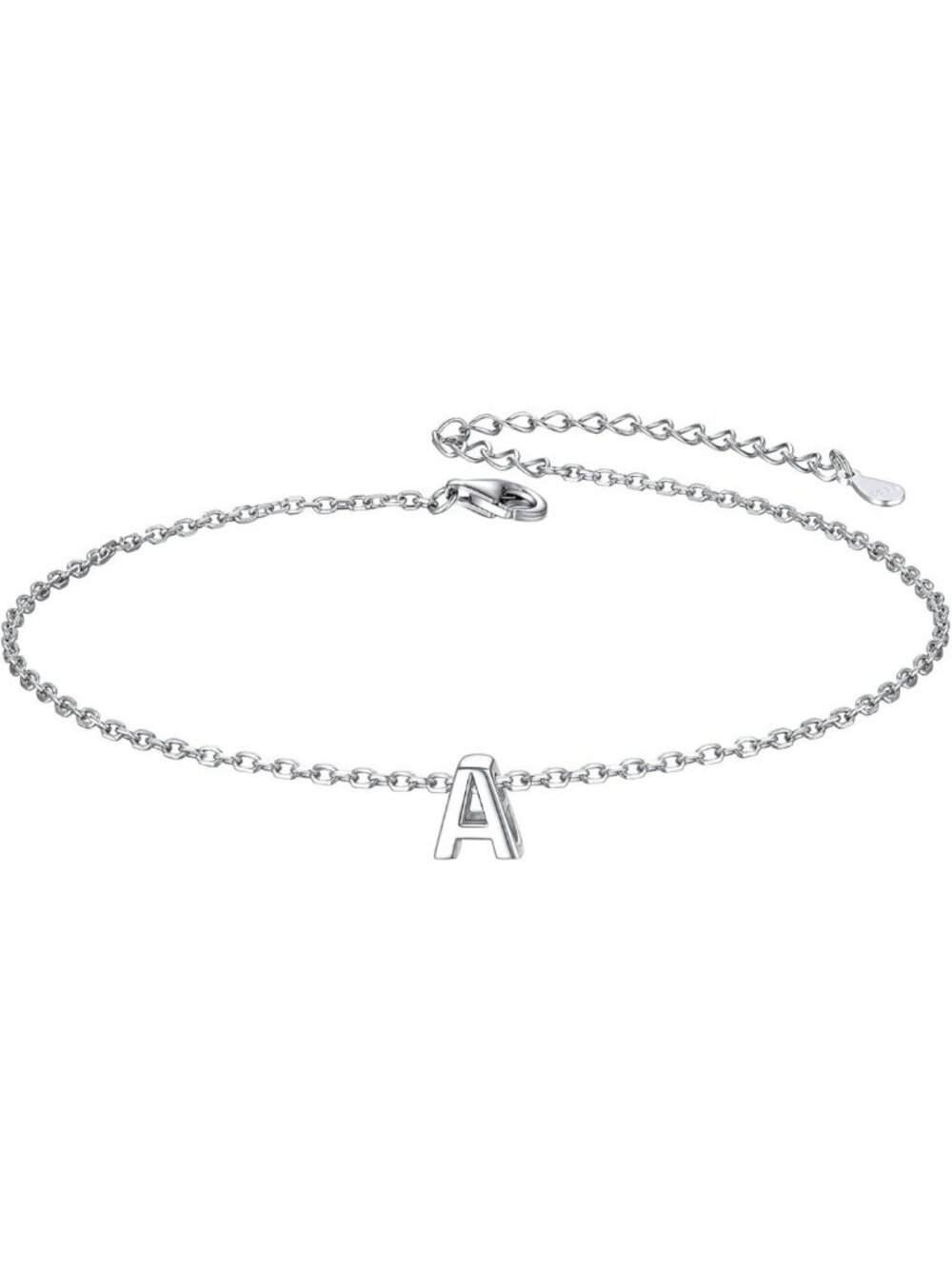 Letter A Initial Bracelet 925 Sterling Silver Letter Bracelet Dainty